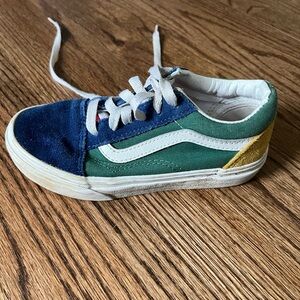 Vans Kids Sneaker in Blue, Green, and Yellow